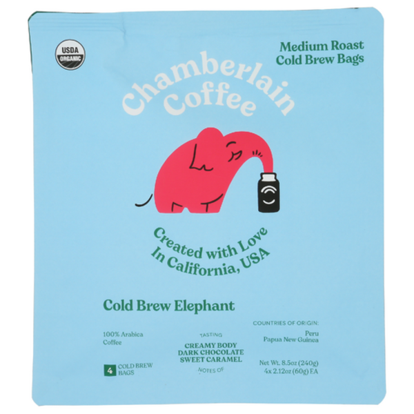 Chamberlain Coffee Organic Cold Brew Elephant Single Serve Coffee