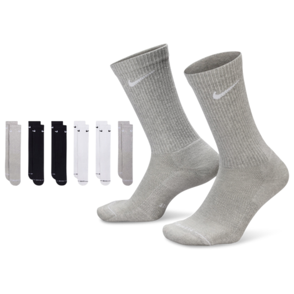 Nike Everyday Elevated Crew Socks, L - White/Black/Grey