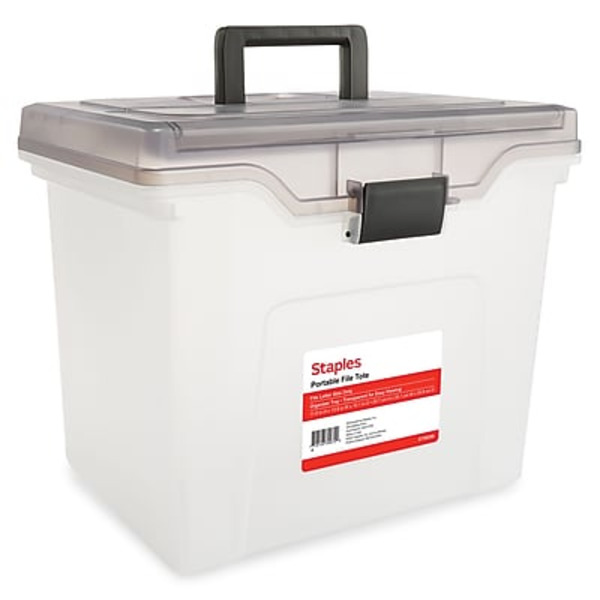 TRU RED Letter Size Clear Portable File Tote
