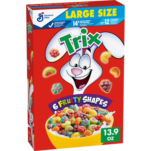 General Mills Trix Fruity Shapes Large Size Cereal