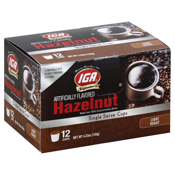IGA Coffee, Light Roast, Hazelnut, Single Serve Cups (12 each) Instacart