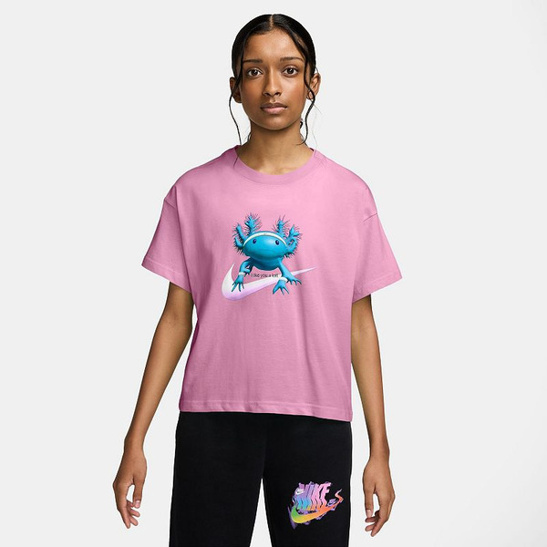 Nike Girls' Sportswear Boxy Photo Xoloto Graphic T-shirt, M - Medium Pink 06