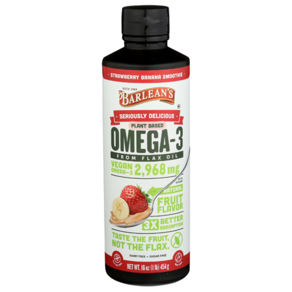 サリカー♡♡♡ハート　魅力オイル　プラクルアン Barlean's Flax Oil, Omega Swirl, Strawberry Banana Same-Day