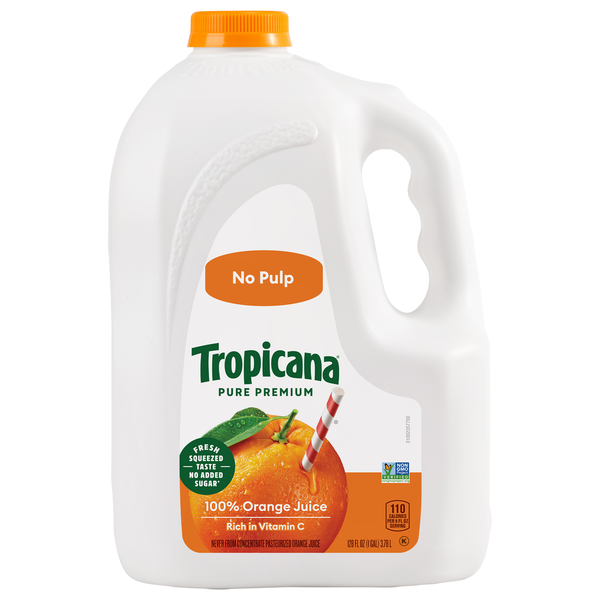 Tropicana 100% Juice, Orange, Original, No Pulp