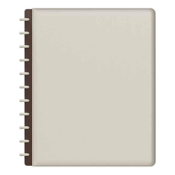 TUL Discbound Notebook With Leather Cover, Letter Size, Narrow Ruled - Cannoli Cream
