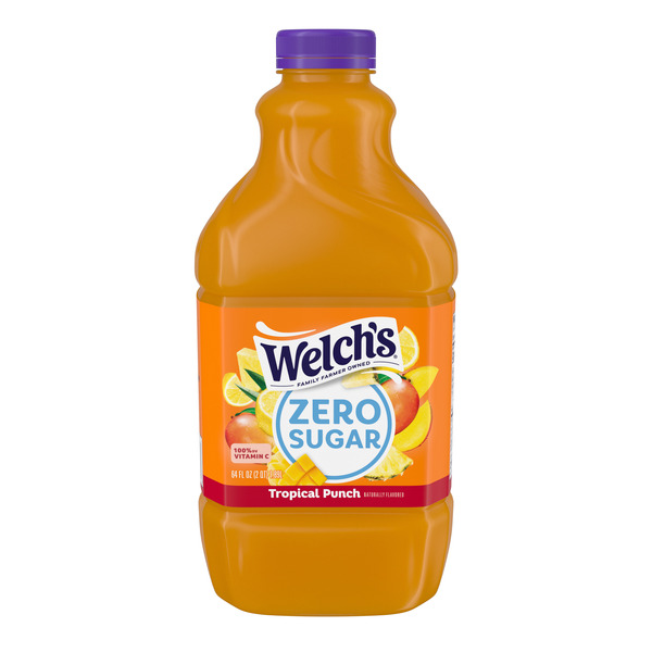 Welch's Tropical Punch Zero Sugar Drink, 64 fl oz Bottle Same-Day