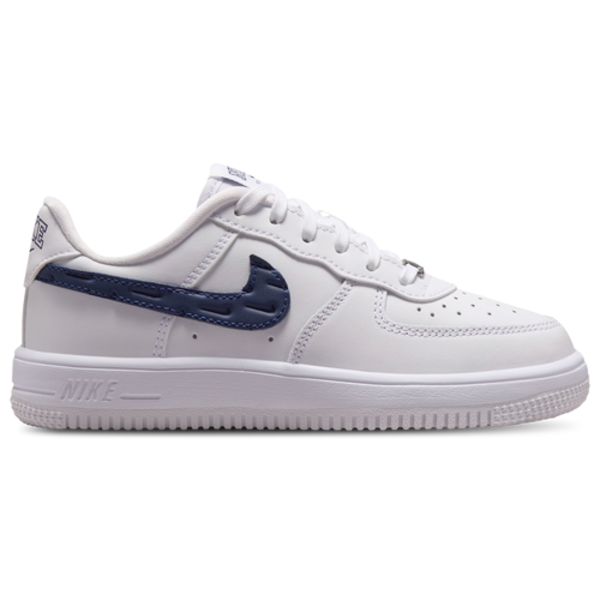 Nike Kids' Preschool Air Force 1 Low Shoes, Size 2, Medium/D Width - White/Midnight Navy