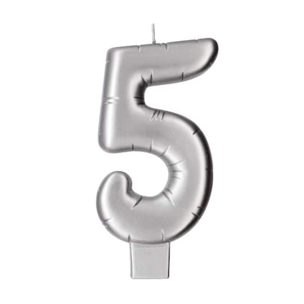 Makery Silver Number 5 Candle