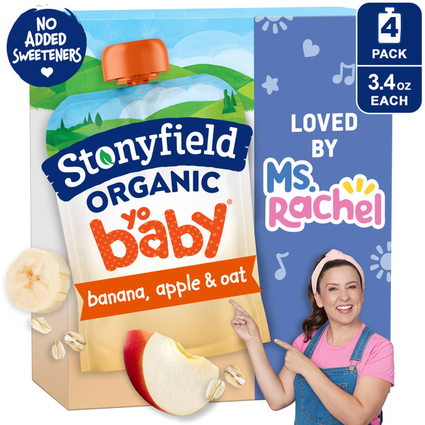 Stonyfield Organic No Added Sweeteners Banana Apple Oat Whole