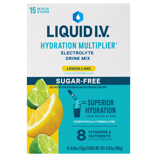 Liquid I.V. Electrolyte Drink Mix, Sugar-Free, Lemon Lime
