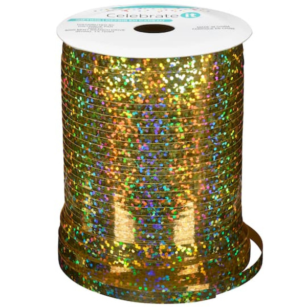 Celebrate It Gold Holographic Curling Ribbon