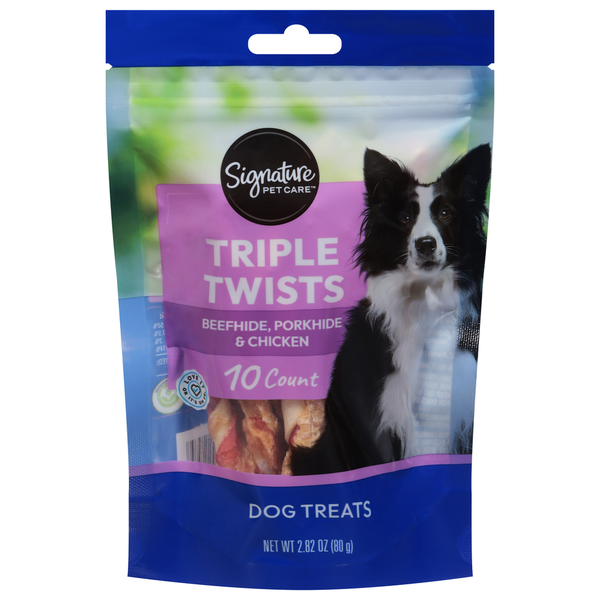 Signature Pet Dog Treats, Twists, Pork, Beef & Chicken