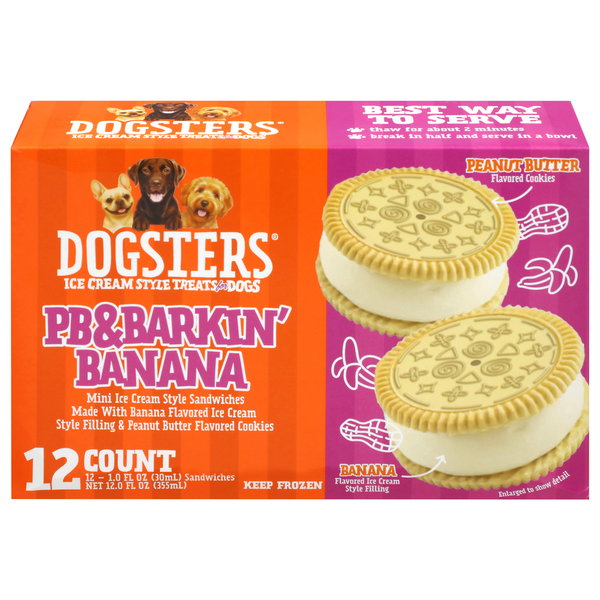 Dogsters Ice Cream Style PB&Barkin' Banana Treats for Dogs