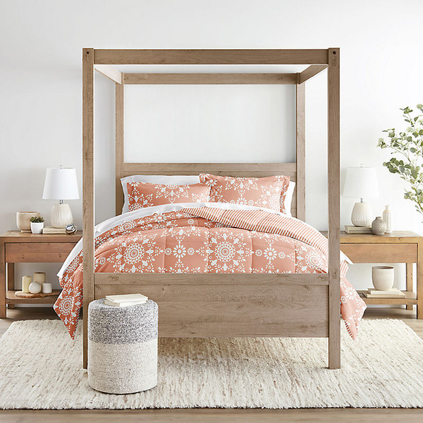 iEnjoy Home Daisy Medallion Reversible Comforter Set, Full/Queen - Clay