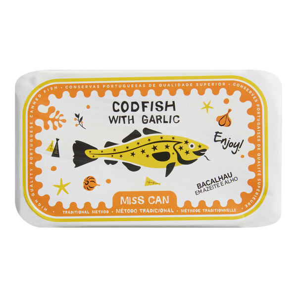 World Market Miss Can Codfish and Garlic in Olive Oil