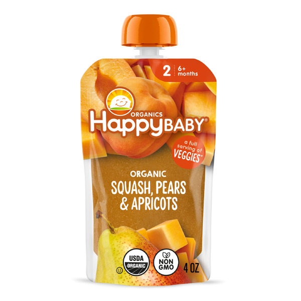 Happy Baby Organics Organics Clearly Crafted Stage 2 Squash, Pears & Apricots Pouch