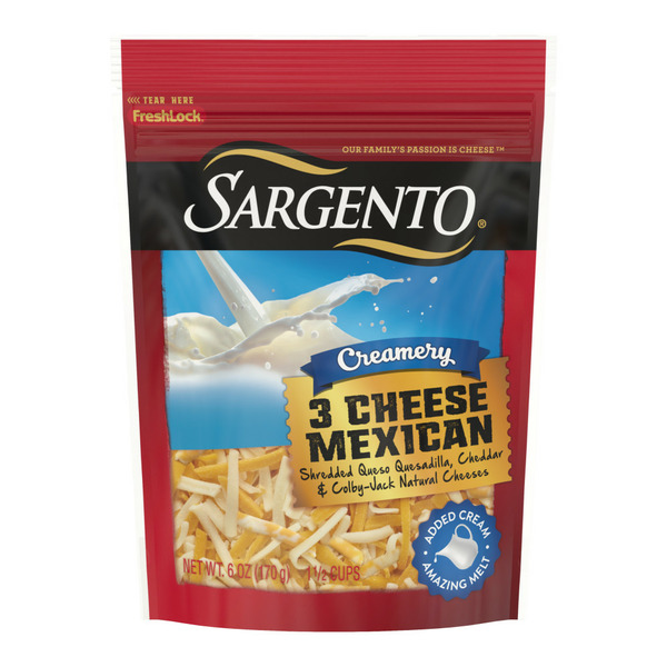 Sargento Creamery Shredded Three Cheese Mexican Natural Cheese