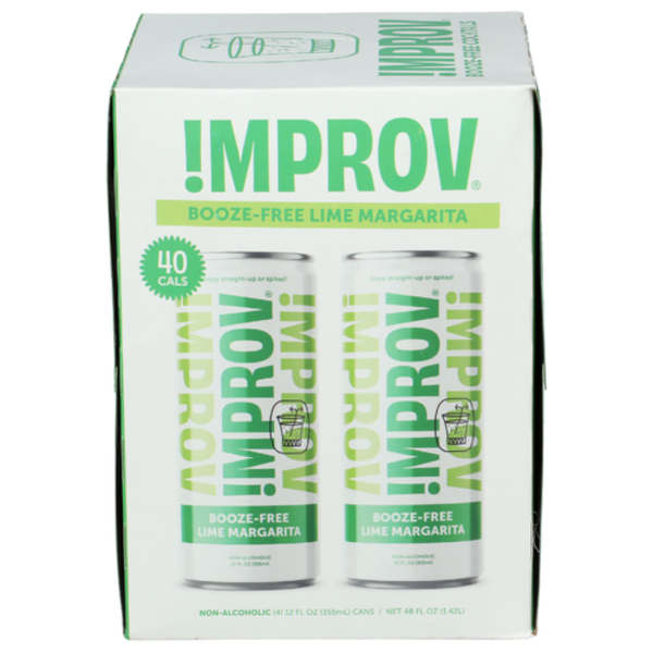 Improv! Lime Margarita Booze Free Cocktail 4 Pack