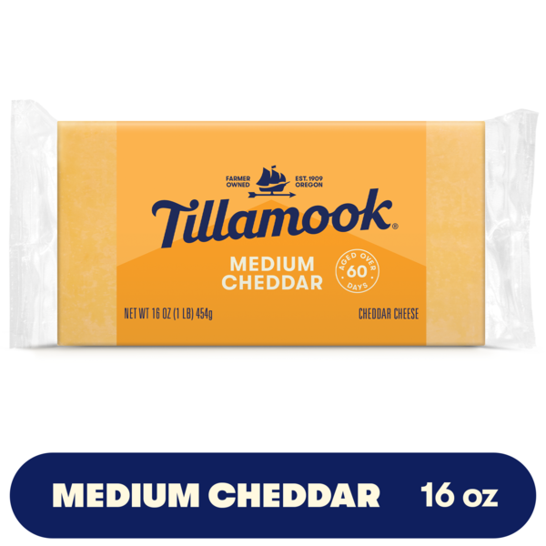 Tillamook Medium Cheddar Cheese Block, 16oz