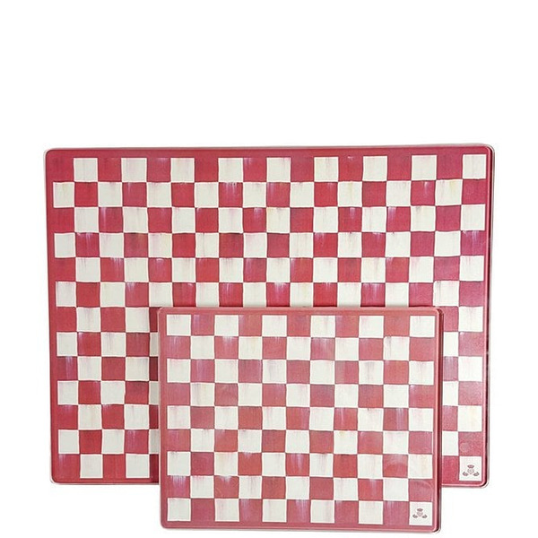 Mac Kenzie-Childs Check Tempered Glass Cutting Board Set of 2