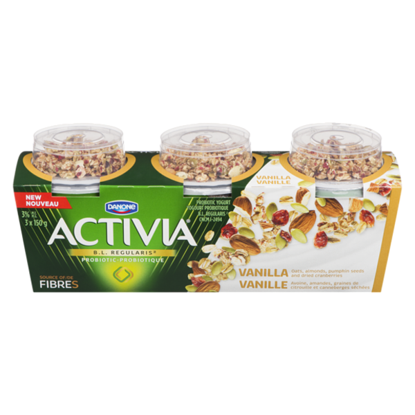 Danone Activia Vanilla Oats Almonds Pumpkin Seeds Dried Cranberry