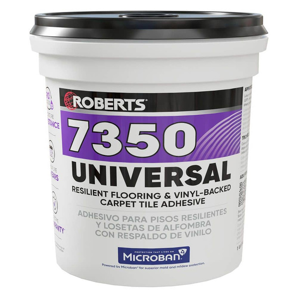 Roberts 7350 1 Gal. 8-10 Hour Dry Time Universal Resilient Flooring And Vinyl-backed Carpet Tile Floor Adhesive In Off White