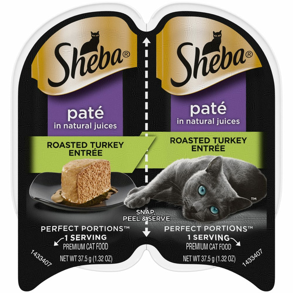 SHEBA PERFECT PORTIONS Wet Cat Food Pate, Roasted Turkey Entree - 37.5 g