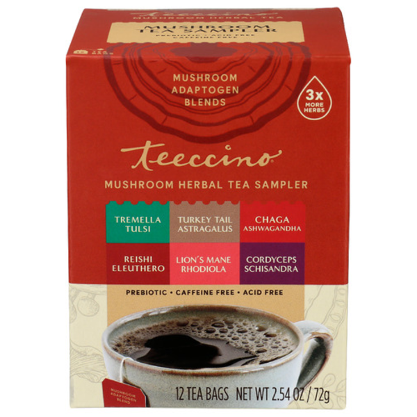 Sprouts Farmers Market Teeccino Mushroom Herbal Tea Sampler Same-Day ...