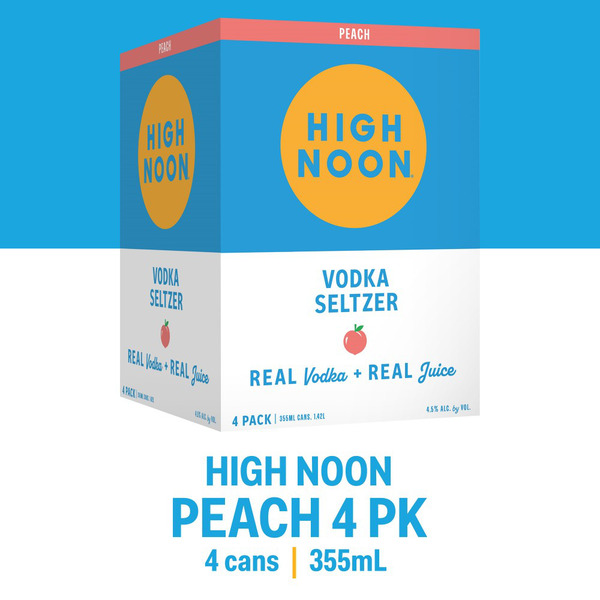 High Noon Peach Vodka Seltzer Same-Day Delivery or Pickup