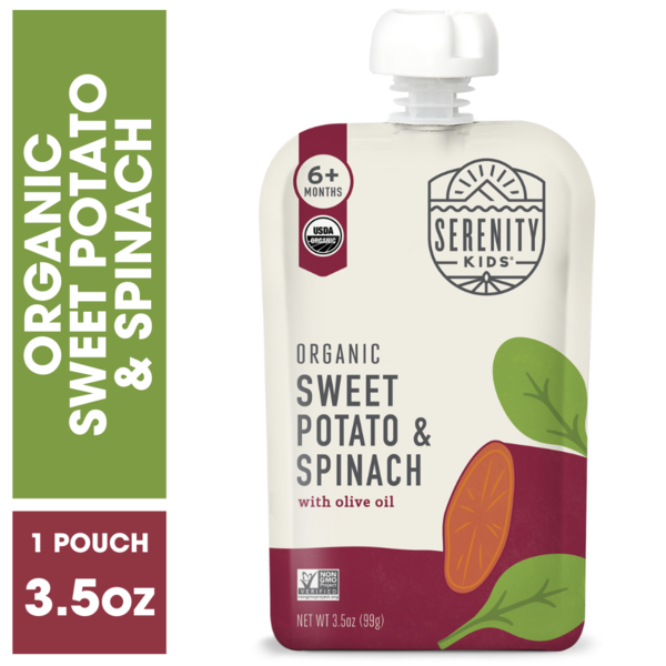 Serenity Kids Organic Sweet Potato & Spinach Baby Food Pouch Same
