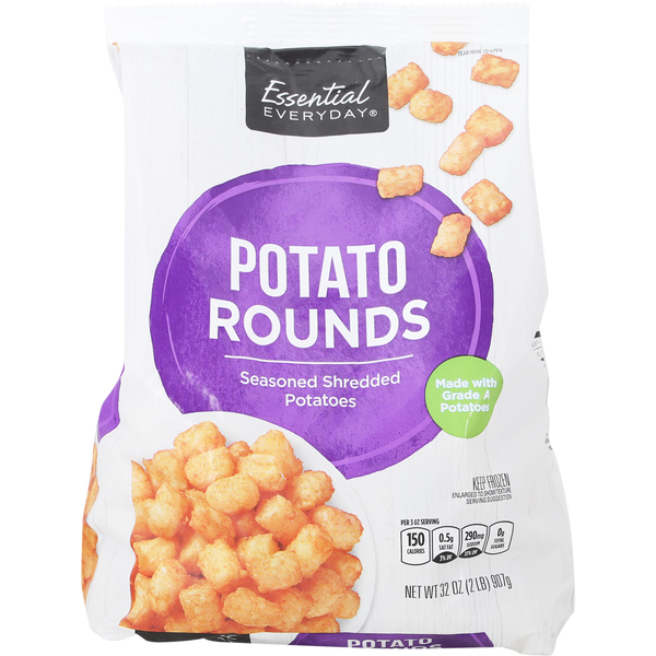 Essential Everyday Potato Rounds, Seasoned Shredded Potatoes