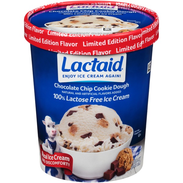 Lactaid Limited Edition Chocolate Chip Cookie Dough Ice Cream (32 oz) Instacart