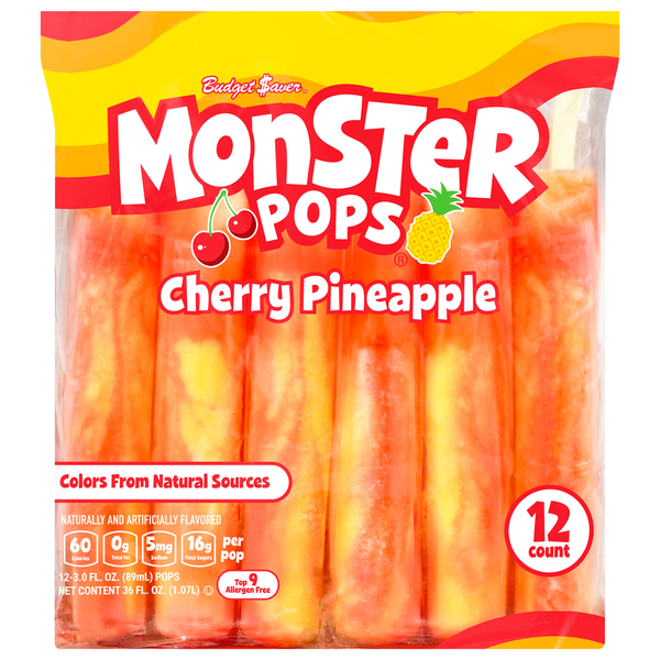 Budget Saver Monster Pops Slushed Cherry-Pineapple