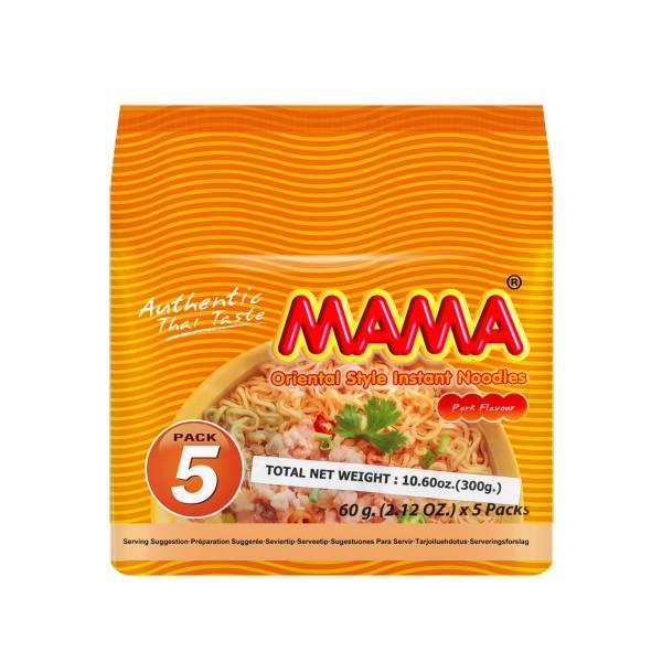Mama Noodles, Instant, Oriental Style, Pork Flavor, 5 Pack Same