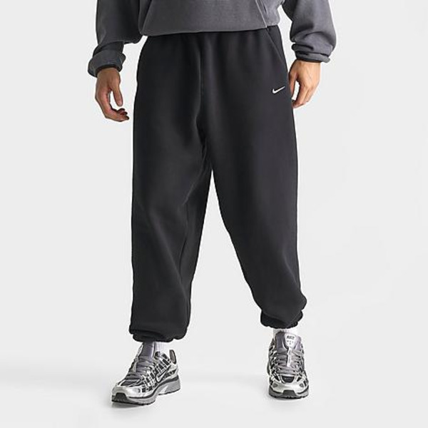 Nike Men's Solo Swoosh Fleece Cuff Pants, L - Black/Black