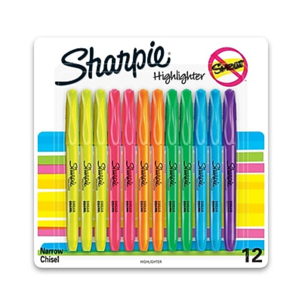 Sharpie 27145 Accent Assorted 6-Color Chisel Tip Highlighter