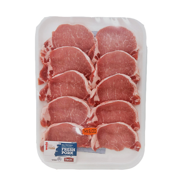 Weis Quality Boneless Thin Pork Chops Family Pack