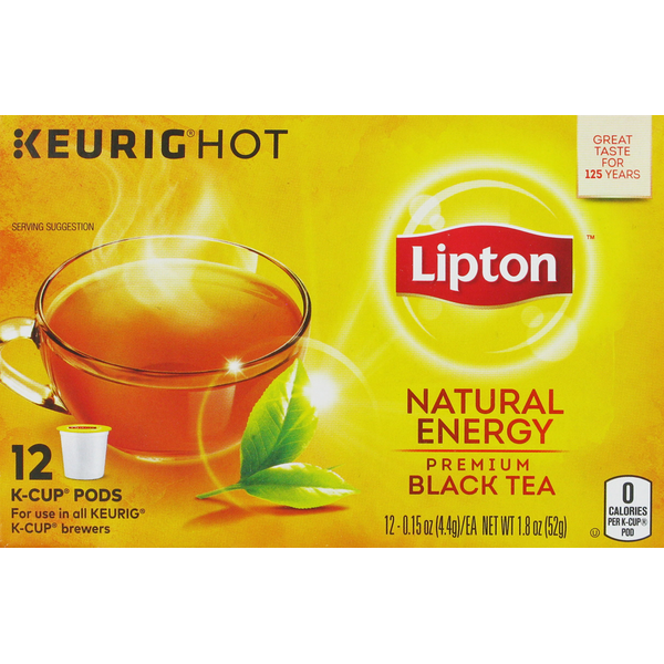 Lipton Keurig Hot Natural Energy Premium Black Tea K Cup Pods Lipton Keurig Hot Natural Energy Premium Black Tea K Cup Pods