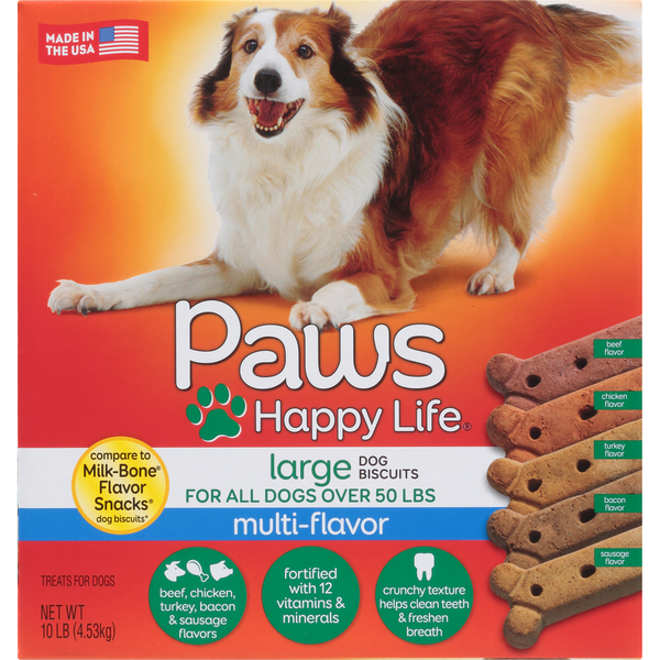 Paws Happy Life MultiFlavor Large Dog Biscuits Treats For All Dogs