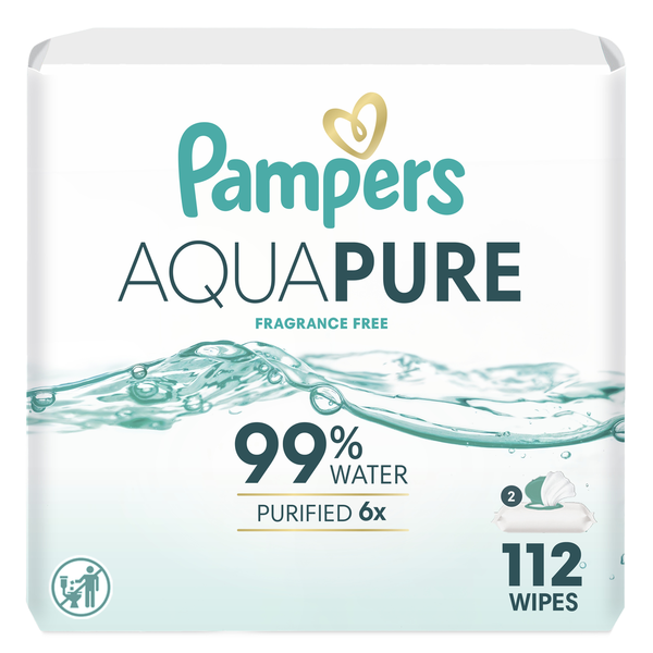 Pampers Aqua Pure Sensitive Baby Wipes 2X Pop-Top