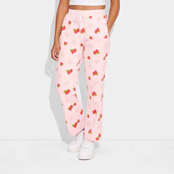 Target Women's Strawberry Shortcake Cozy Graphic Pants, XXL - Pink