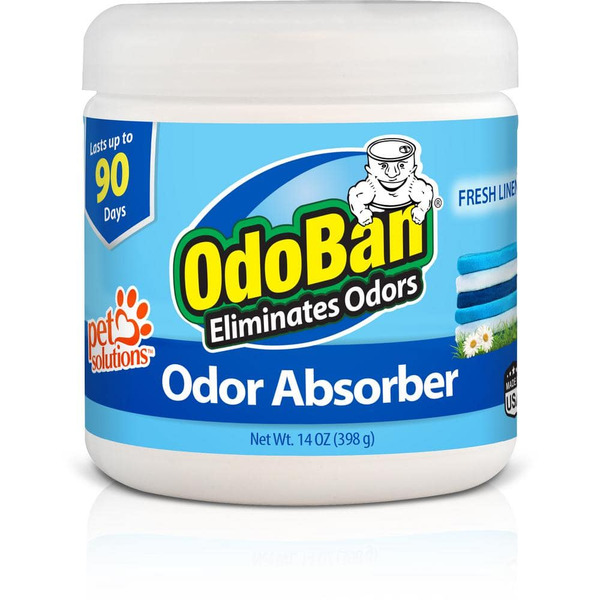 Odoban 14 Oz. Fresh Linen Solid Odor Absorber, Odor Eliminator For Smoke Odor & Musty Smell In Home, Bathroom, Pet Areas