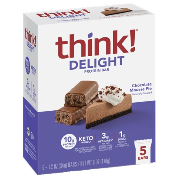 Think Chocolate Mousse Pie Keto Protein Bars 5 Pack