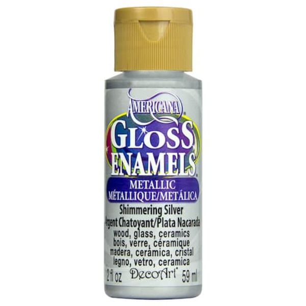 Americana Shimmering Silver Gloss Enamels Metallic Paint