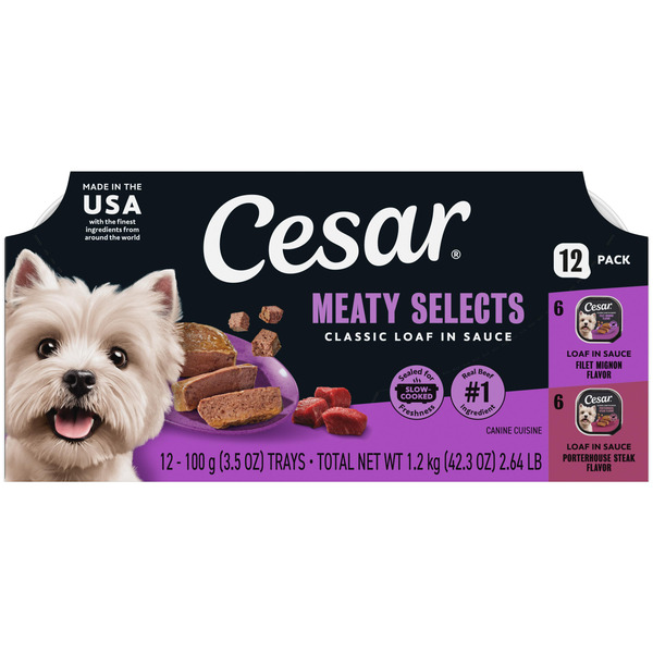 Cesar Filet Mignon Flavor & Porterhouse Steak Classic Loaf in Sauce Variety Pack