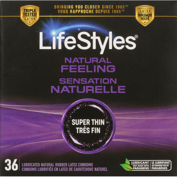 Lifestyles Natural Feel Lubricated Latex Condoms Same-Day Delivery