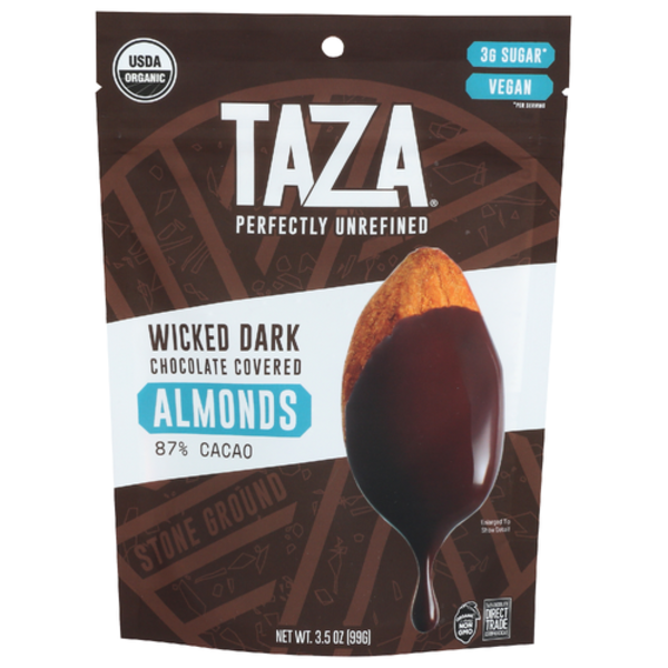 Taza Chocolate Organic Wicked Dark Chocolate Covered Almonds Same