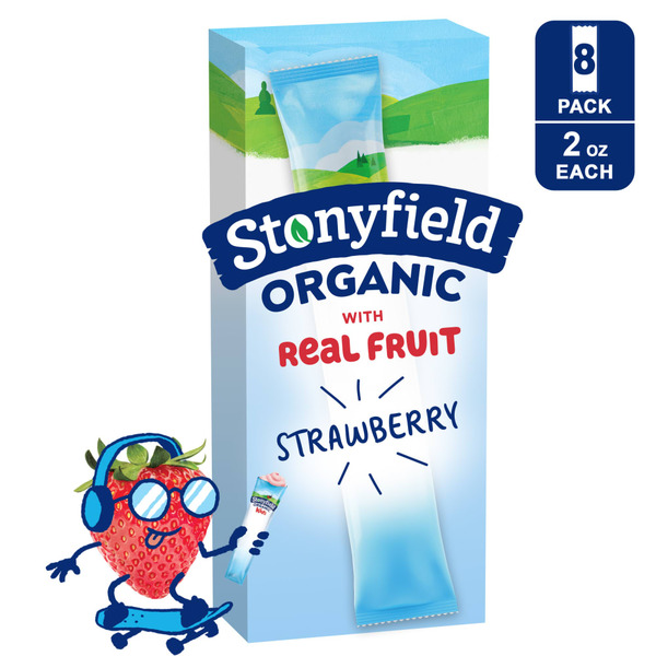 Stonyfield Organic Reduced Fat Yogurt Tubes Strawberry Same-Day