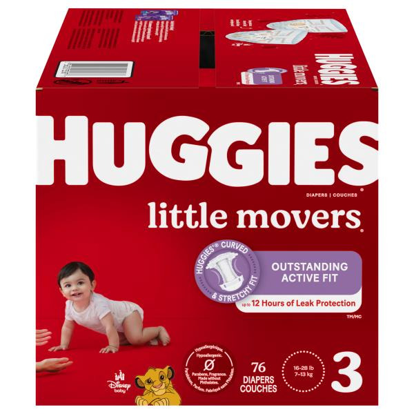 Publix Huggies Little Movers Baby Diapers, Size (16-28 lbs) Same