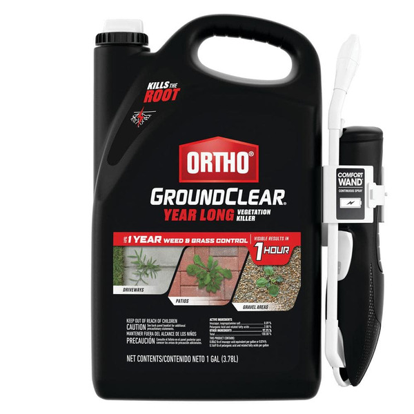 Ortho Groundclear Year Long Vegetation Killer 1 Gal. Spray Ready-to-use Weed Killer With Comfort Wand, For Patios, Driveways